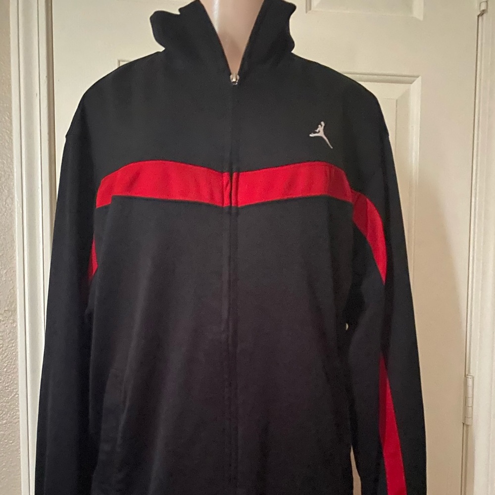 Back and Red Jordan Track Jacket